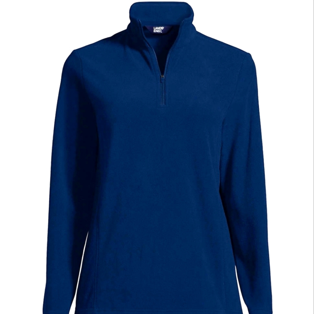 Lands'End Anywhere Quarter Zip Fleece, Deep Sea Navy In L And XL